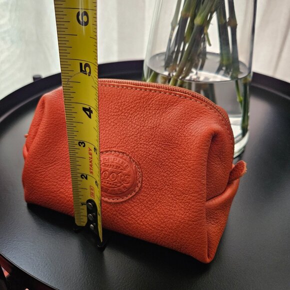 Roots Leather Cosmetic Case in Orange - Picture 5 of 7